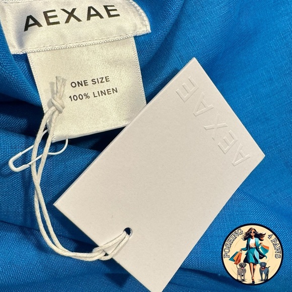 AEXAE Linen Wrap Beach Sarong Swim Cover Up Midi Skirt Pareo Ibiza Blue One Size - Picture 11 of 11